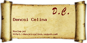 Dencsi Celina névjegykártya